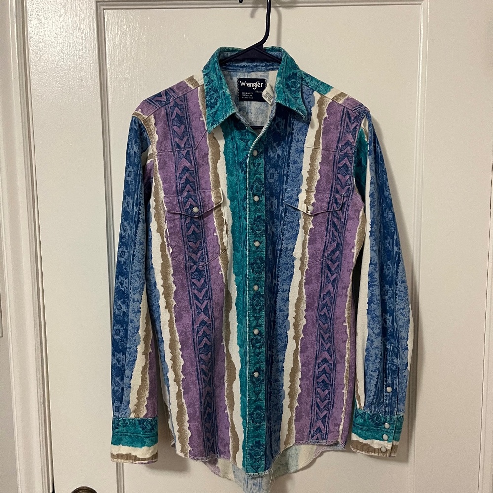 Vintage wrangler pearl snap